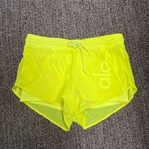 Neon yellow workout shorts
